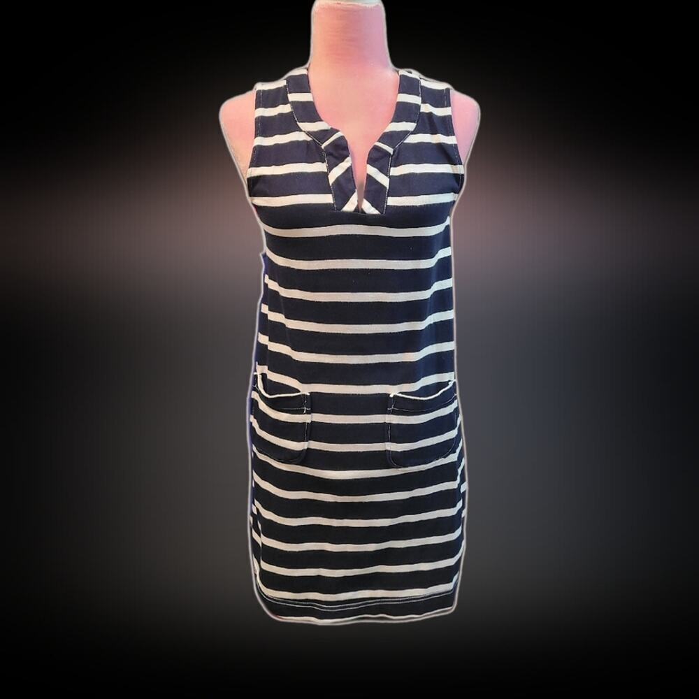 Philosophy Navy Striped Cotton Blend Dress